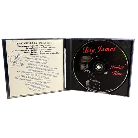 Autographed Big James - Funkin’ Blues (1998 CD) with The Chicago Playboys - Picture 3 of 8